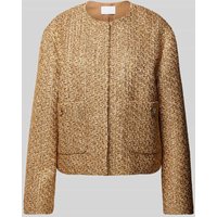Jake*s Collection Regular Fit Blazer in Bouclé-Optik in Gold, Größe 38 von Jake*s Collection