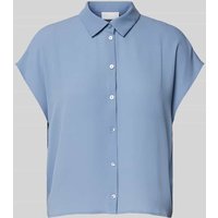 Jake*s Collection Regular Fit Bluse mit Hemdblusenkragen in Blau, Größe 38 von Jake*s Collection