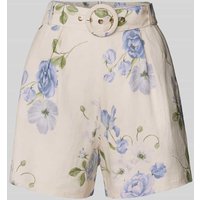 Jake*s Collection Relaxed Fit Bermudas mit Gürtel in Lavender, Größe 44 von Jake*s Collection