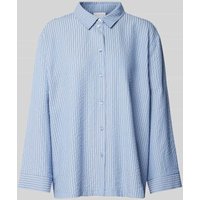 Jake*s Collection Relaxed Fit Bluse mit Strukturmuster in Blau, Größe 38 von Jake*s Collection