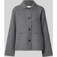 Jake*s Collection Relaxed Fit Jacke mit Lammwoll- und Viskose-Anteil in Mittelgrau Melange, Größe 36 von Jake*s Collection