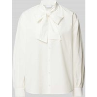 Jake*s Collection Relaxed Fit Schluppenbluse mit durchgehender Knopfleiste in Offwhite, Größe 40 von Jake*s Collection