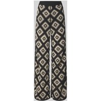 Jake*s Collection Stoffhose mit Häkelspitze und elastischem Bund in Black, Größe XXL von Jake*s Collection