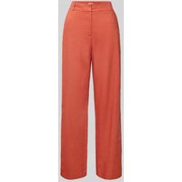 Jake*s Collection Straight Leg Stoffhose aus Baumwoll-Mix mit Leinen-Anteil in Rostrot, Größe 44 von Jake*s Collection
