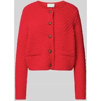 Jake*s Collection Strickjacke mit Eingrifftaschen in Rot, Größe 34 von Jake*s Collection