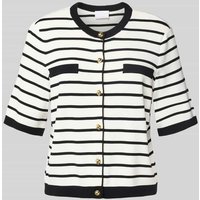 Jake*s Collection Strickjacke mit Knopfleiste in Offwhite, Größe XXL von Jake*s Collection