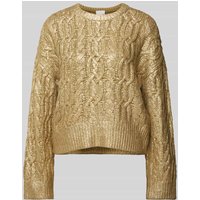Jake*s Collection Strickpullover mit Zopfmuster in Gold, Größe 34 von Jake*s Collection