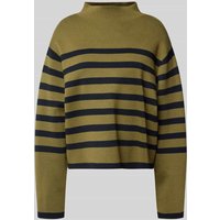 Jake*s Collection Strickpullover mit geripptem Stehkragen in Oliv, Größe XXL von Jake*s Collection