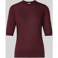Jake*s Collection Strickshirt aus Wolle mit Rundhalsausschnitt in Bordeaux, Größe M von Jake*s Collection