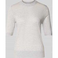 Jake*s Collection Strickshirt aus Wolle mit Rundhalsausschnitt in Kitt, Größe XXL von Jake*s Collection