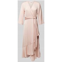 Jake*s Collection Wickelkleid mit Bindegürtel und 3/4-Arm in Rose, Größe 36 von Jake*s Collection