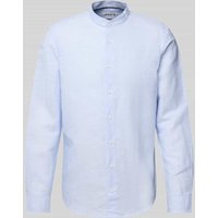 Jake*s Casual Fit Freizeithemd aus Leinen-Baumwoll-Mix in Bleu, Größe L von Jake*s