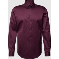 Jake*s Slim Fit Business-Hemd mit Kentkragen in Bordeaux Rot, Größe 41/42 von Jake*s