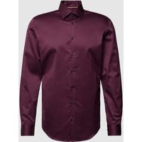 Jake*s Slim Fit Slim Fit Business-Hemd mit Kentkragen in Bordeaux, Größe 41/42 von Jake*s Slim Fit