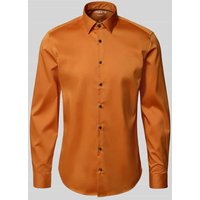 Jake*s Slim Fit Business-Hemd mit Kentkragen in Dunkelorange, Größe 39/40 von Jake*s