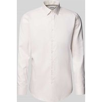 Jake*s Slim Fit Business-Hemd mit Kentkragen in Taupe, Größe 35/36 von Jake*s
