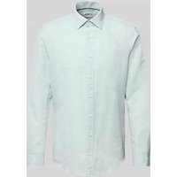 Jake*s Slim Fit Freizeithemd aus Leinen-Baumwoll-Mix in Mint, Größe XXL von Jake*s