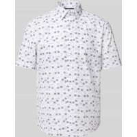 Jake*s Slim Fit Kurzarmhemd mit Knopfleiste in Weiss, Größe L von Jake*s