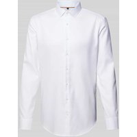 Jake*s Super Slim Fit Businesshemd in unifarbenem Design in Weiss, Größe 37/38 von Jake*s