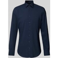 Jake*s Super Slim Fit Businesshemd mit Kentkragen in Marine, Größe 41/42 von Jake*s