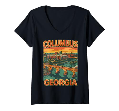 Damen Columbus, Georgia T-Shirt mit V-Ausschnitt Damen Columbus, Georgia T-Shirt mit V-Ausschnitt von Jake Rhodes Photography and Design
