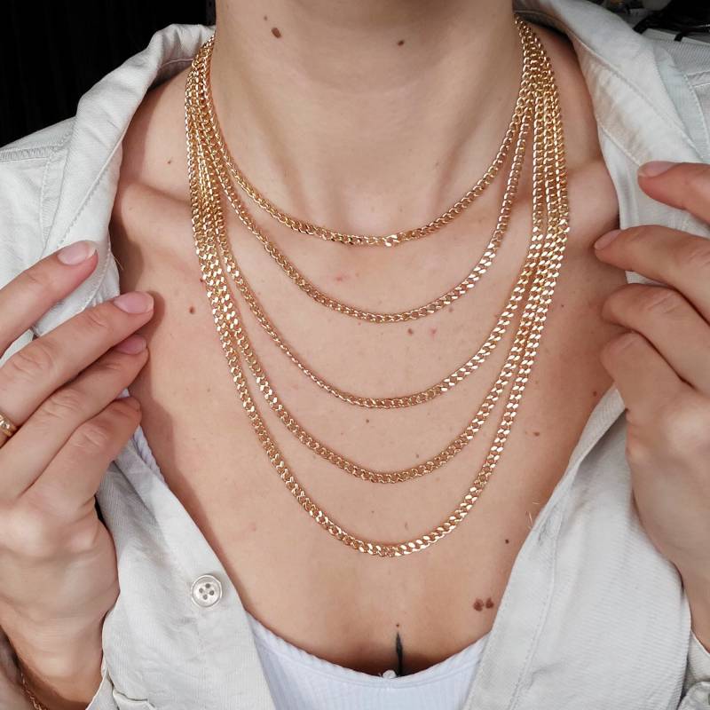 18K Vergoldete Halskette Cuban Chain Panzerkette 18K Vergoldete Halskette Cuban Chain Panzerkette von JakiJewelry