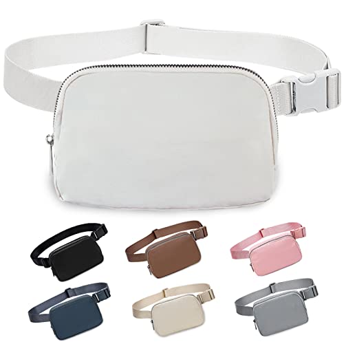 Bauchtasche Gürteltasche für Damen und Herren, Klein Stylisch Everywhere Fanny Pack mit Verstellbarem Riemen, Creme Lulu Umhängetasche Lemen Taschen für Outdoor Fitness Wandern und Sport von Jakiro