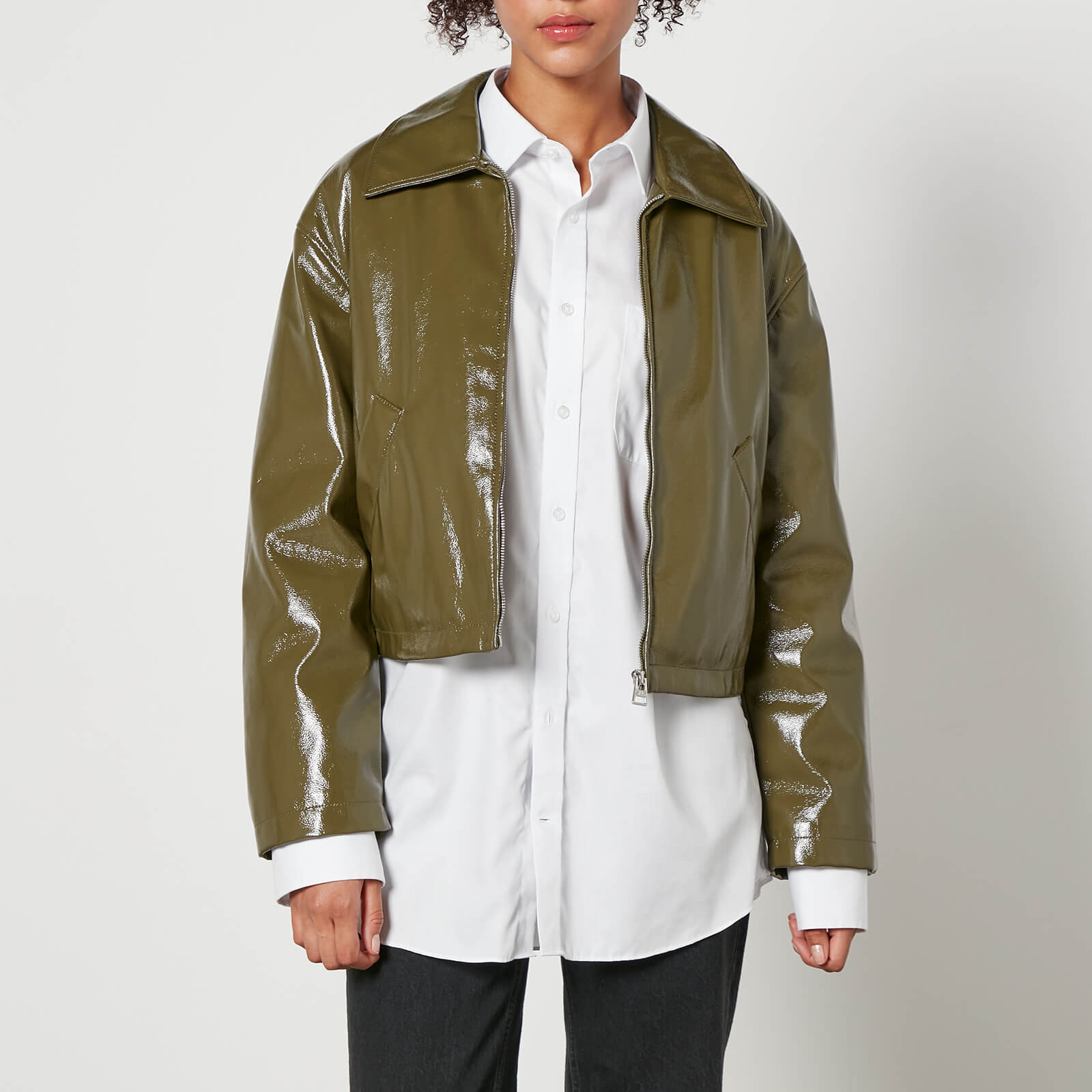 Jakke Naomi Cropped Padded Faux Leather Jacket - XL von Jakke
