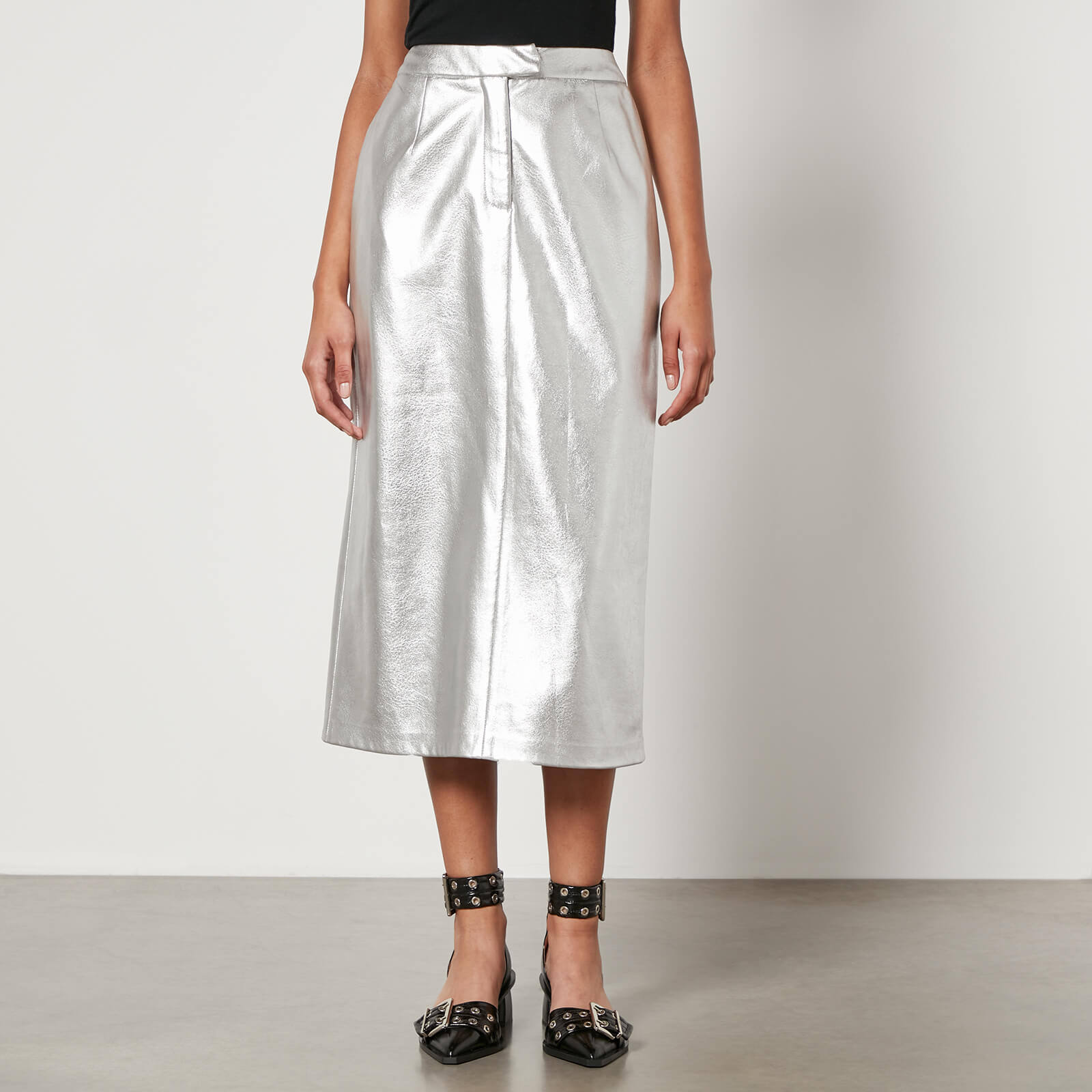 Jakke Oakland Faux Leather Midi Skirt - L von Jakke