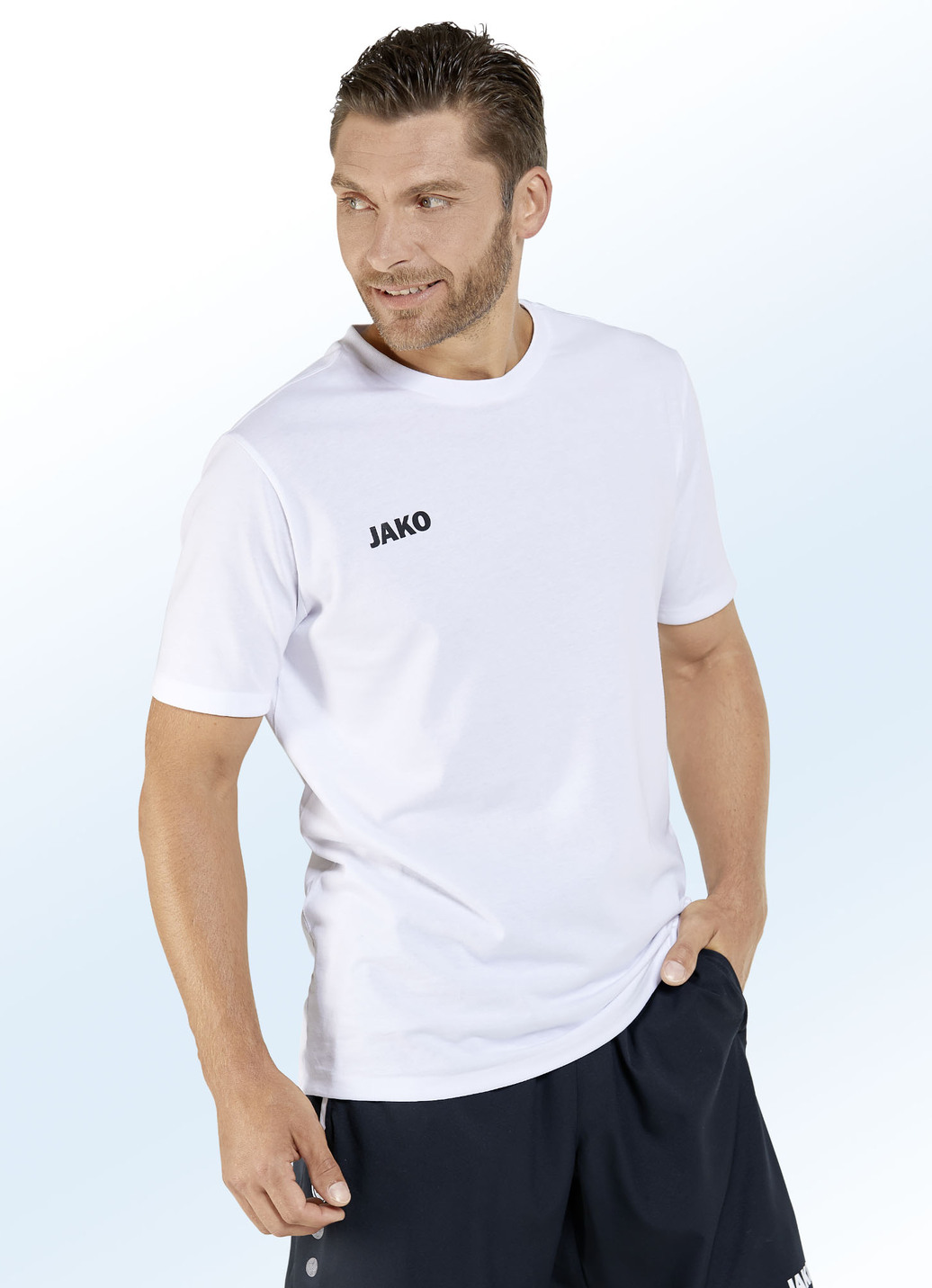 Doppelpack Shirt von "Jako" in 6 Farben, Größe 3XL (58/60), Weiss-Hellgrau Meliert von Jako