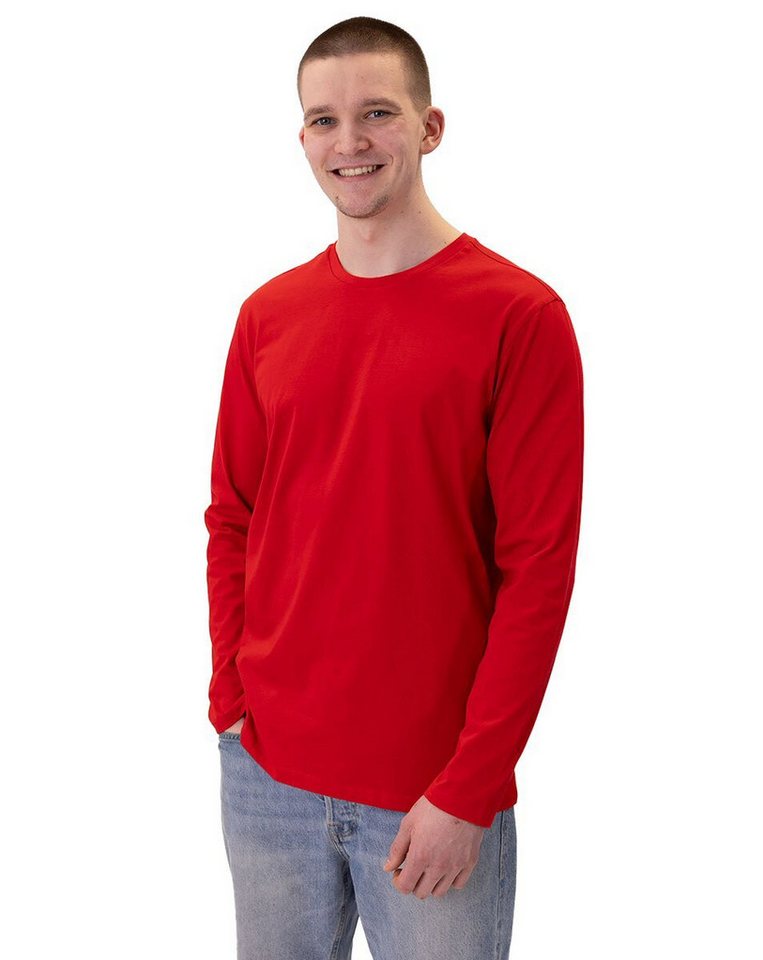 Jako Langarmshirt Organic (Freizeit, Bio-Baumwolle) rot Herren von Jako