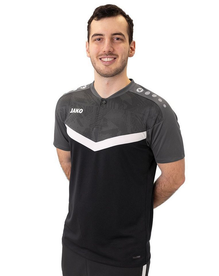 Jako Poloshirt Iconic (Polyester-Micro-Mesh) schwarz/anthrazitgrau Herren von Jako