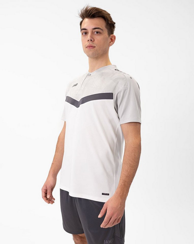 Jako Poloshirt Iconic (Polyester-Micro-Mesh) weiss/grau/anthrazitgrau Herren von Jako