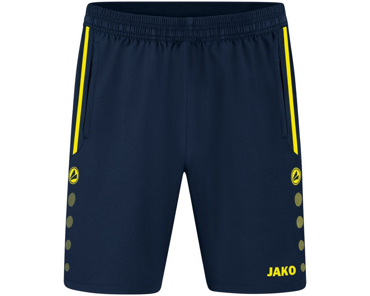 Jako Sporthose Short Allround (Stretch-Micro-Twill) kurz marineblau/gelb Herren von Jako