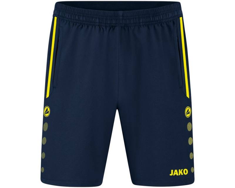 Jako Sporthose Short Allround (Stretch-Micro-Twill) kurz marineblau/gelb Herren von Jako