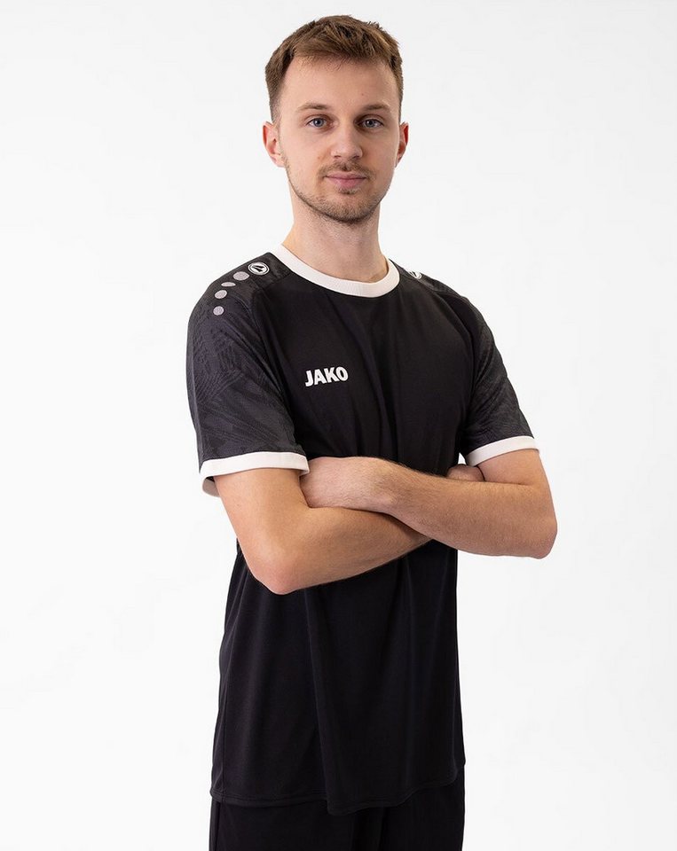 Jako T-Shirt Trikot Iconic (Polyester-Interlock) schwarz/anthrazitgrau Herren von Jako