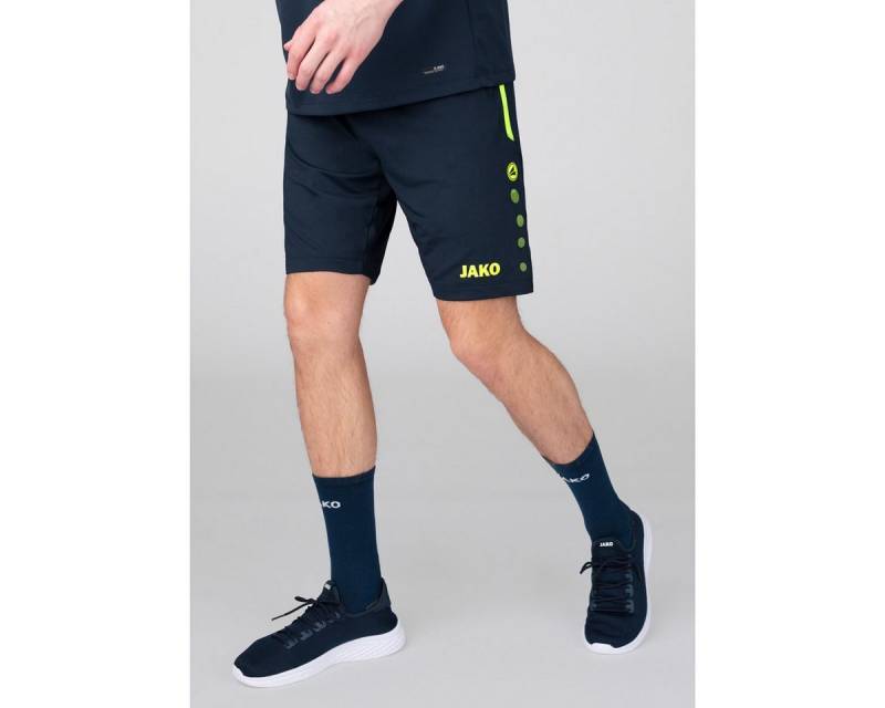 Jako Trainingshose (Short) Allround - Stretch-Knit-Polyester- kurz marineblau/gelb Herren von Jako