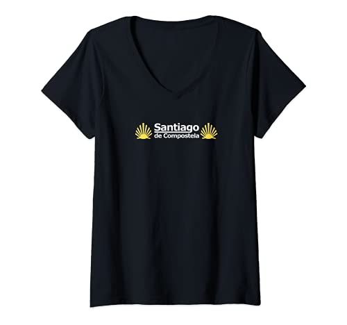 Damen Pilgern Camino Frances De Santiago Pilgermuschel Jakobsweg T-Shirt mit V-Ausschnitt Damen Pilgern Camino Frances De Santiago Pilgermuschel Jakobsweg T-Shirt mit V-Ausschnitt von Jakobsweg Ausrüstung Geschenk Souvenirs