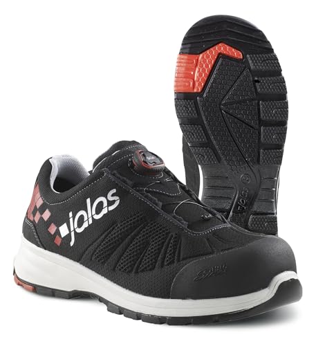 Jalas Zenit Evo 7108 Sicherheitsarbeitsschuh - Halbschuh mit BOA-Fit-Schnürung - Sicherheitskategorie S1 mit Aluminium-Zehenkappe EU-Größe 46, Schwarz von Jalas