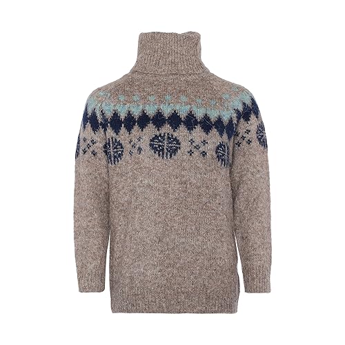 Jalene Damen Vielseitiger Rollkragenpullover aus Jacquard-Kontrast Grau Melange Größe XL/XXL von Jalene