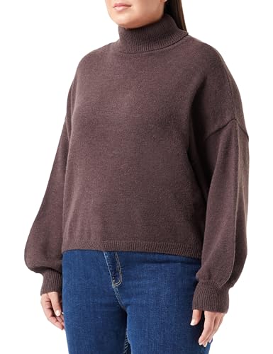 Jalene Women's Damen Strick Rollkragenpullover 25825303-JA03, Braun, XL/XXL Sweater von Jalene