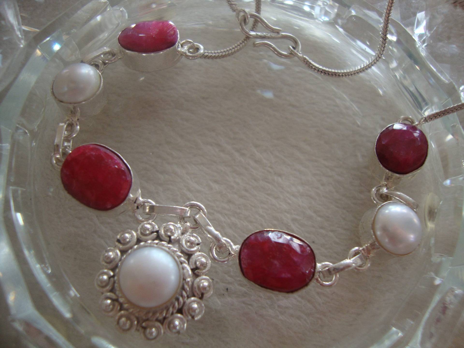 Edles Rubinperlesilbercollier/Kette Edles Rubinperlesilbercollier/Kette von JalidaSchmuck