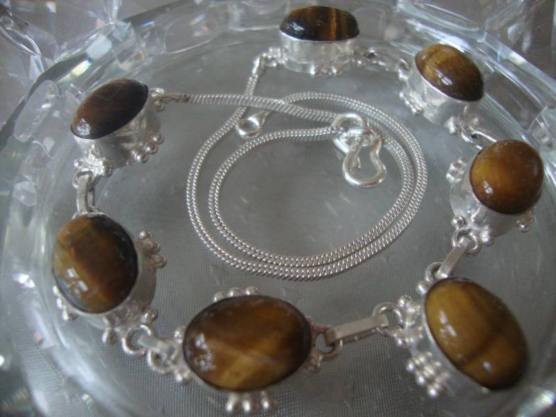 Edles Tigeraugesilbercollier Edles Tigeraugesilbercollier von JalidaSchmuck