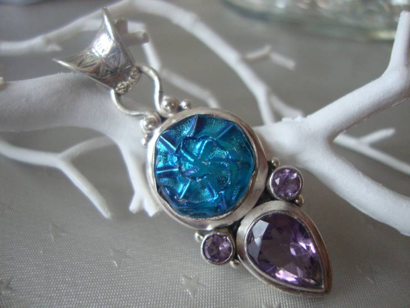 Einmaliger Amethyst-Silber-Anhänger 56mm Einmaliger Amethyst-Silber-Anhänger 56mm von JalidaSchmuck