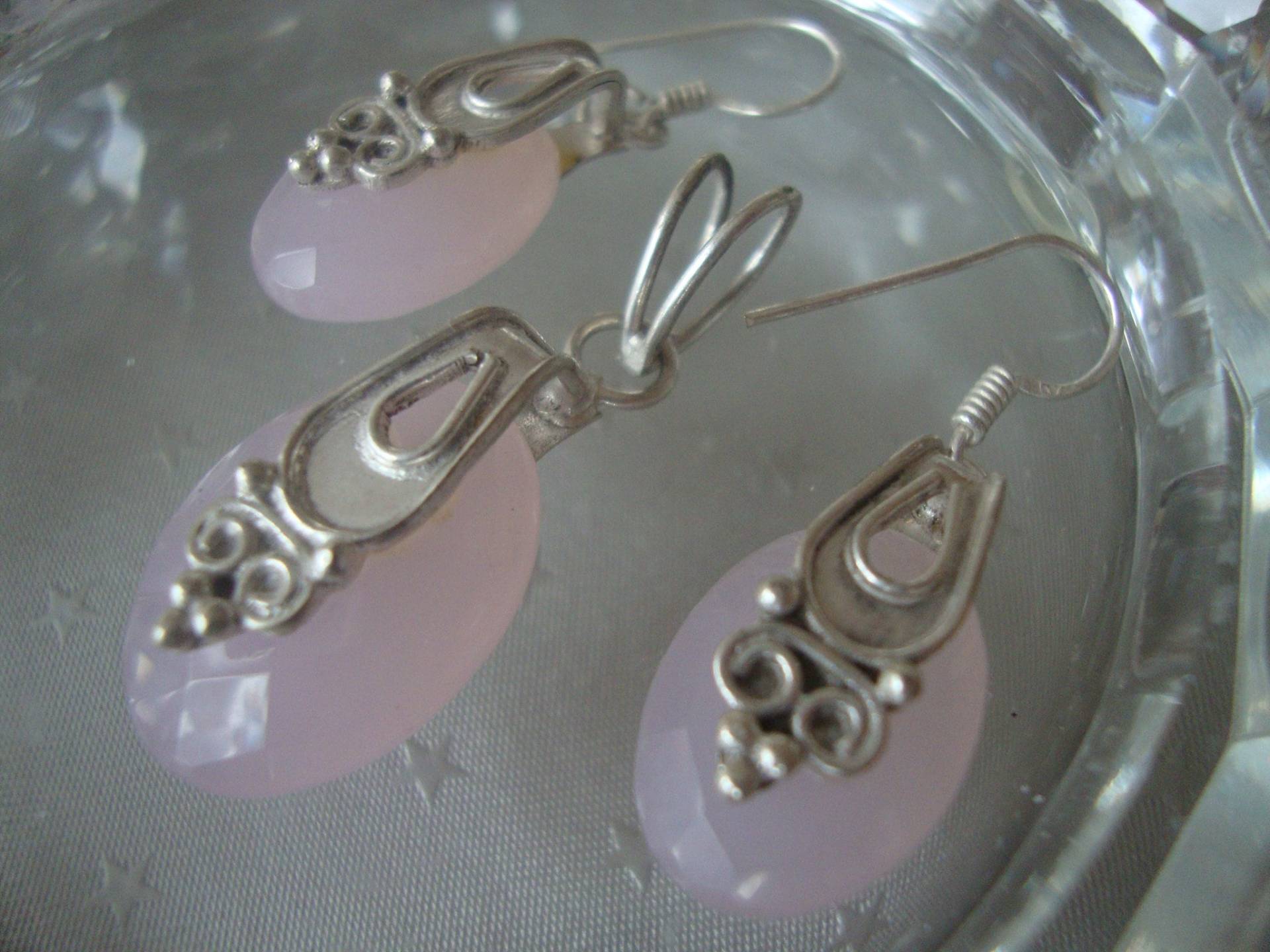Pink-Chalzedon-Silber-Schmuckset Anhänger & Ohrringe Pink-Chalzedon-Silber-Schmuckset Anhänger & Ohrringe von JalidaSchmuck