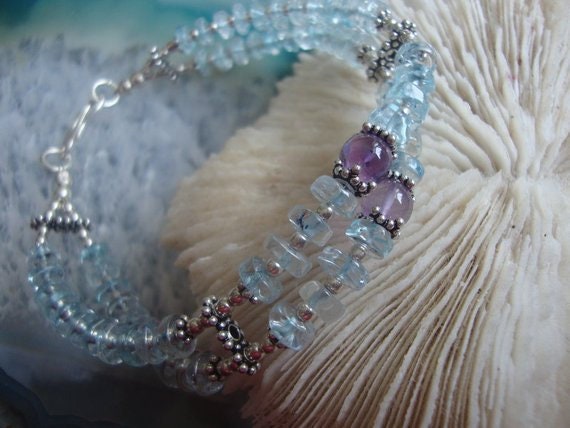 Tolles Blautopzamethystsilber-Armband Tolles Blautopzamethystsilber-Armband von JalidaSchmuck