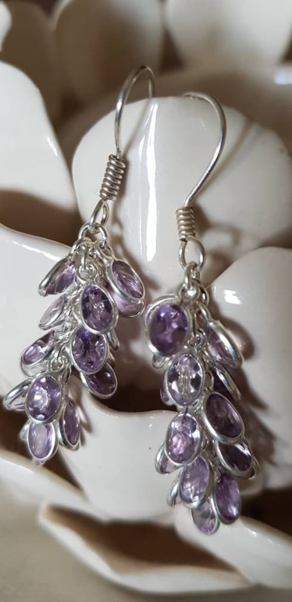 Traumhafte Facettierte Amethyst-Silber-Ohrhänger 54mm Traumhafte Facettierte Amethyst-Silber-Ohrhänger 54mm von JalidaSchmuck