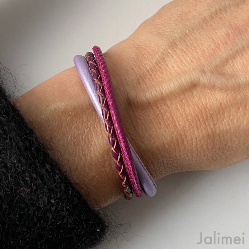 Armband Leder Nappa Lila von Jalimei