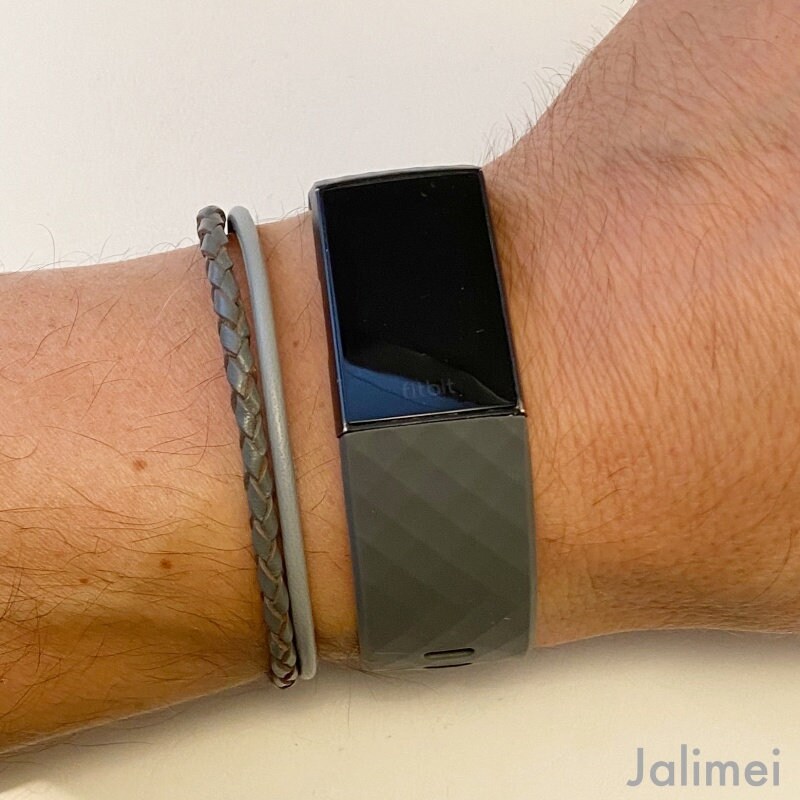 Armband Leder Nappa Und Geflochten Herren Grau von Jalimei