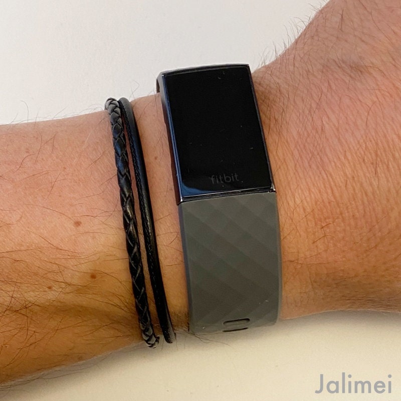 Armband Leder Nappa Und Geflochten Herren Schwarz von Jalimei
